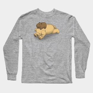 A Baby Capybara and a Puppy Long Sleeve T-Shirt